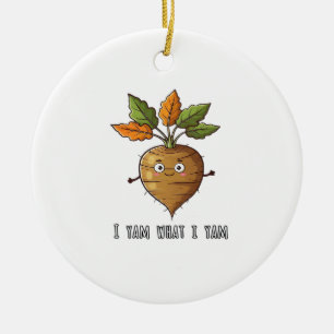 I Yam What I Yam Cute And Cosy Autumn Design Class Ceramic Ornament