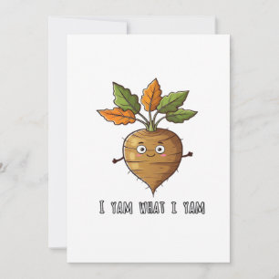 I Yam What I Yam Cute And Cosy Autumn Design Class Holiday Card