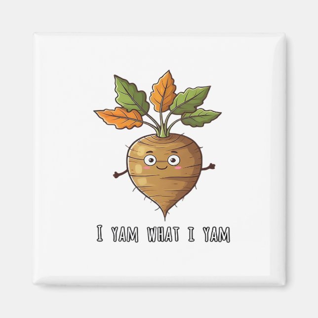 I Yam What I Yam Cute And Cosy Autumn Design Class Magnet (Front)
