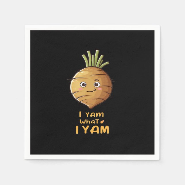 I Yam What I Yam Cute And Cosy Autumn Design Class Napkin (Front)
