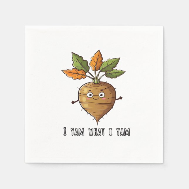 I Yam What I Yam Cute And Cosy Autumn Design Class Napkin (Front)