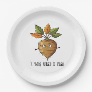 I Yam What I Yam Cute And Cosy Autumn Design Class Paper Plate