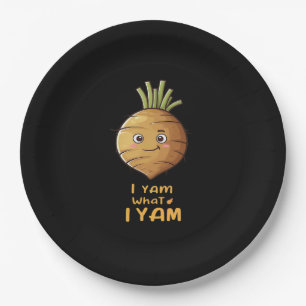I Yam What I Yam Cute And Cosy Autumn Design Class Paper Plate