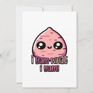 I Yam What I Yam! Cute Yam Pun Classic Holiday Card