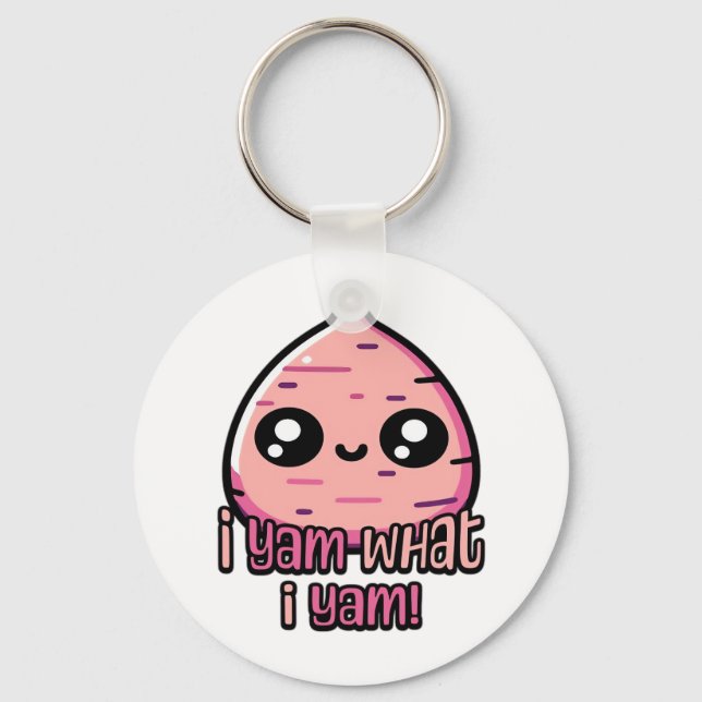 I Yam What I Yam! Cute Yam Pun Classic Keychain (Front)