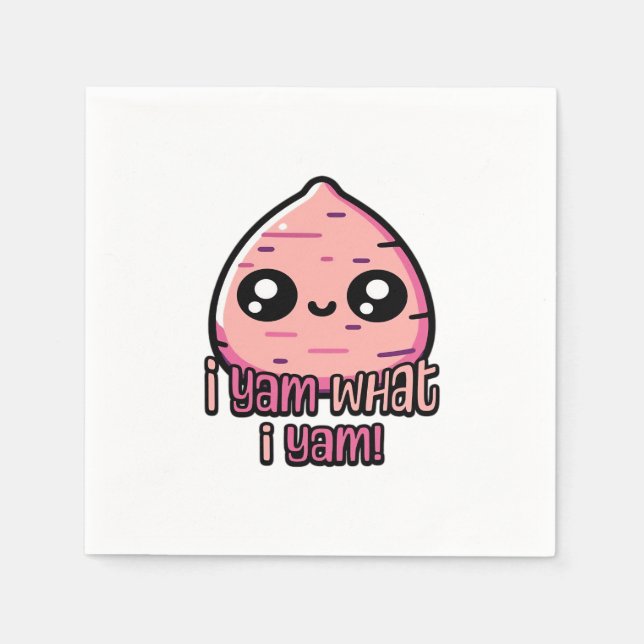 I Yam What I Yam! Cute Yam Pun Classic Napkin (Front)
