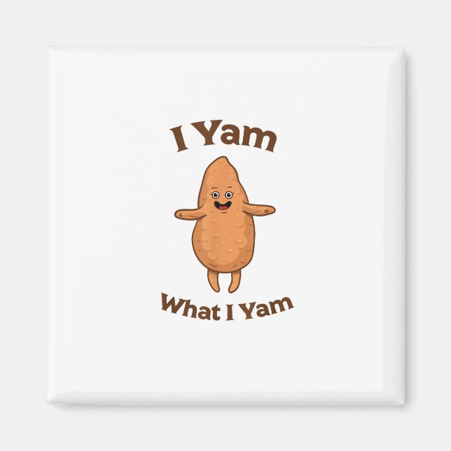 I Yam What I Yam Dancing Sweet Potato Thanksgiving Magnet (Front)
