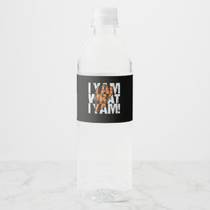 I Yam What I Yam Funny Quote Water Bottle Label