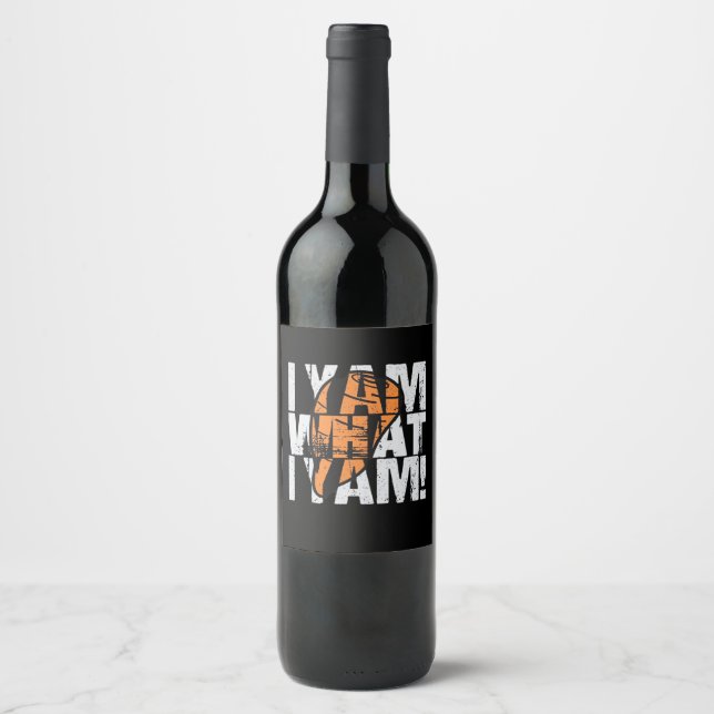 I Yam What I Yam Funny Quote Wine Label (Front)