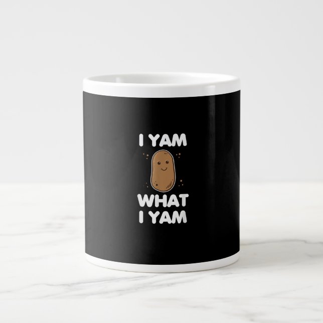 I Yam What I Yam Funny Thanksgiving Large Coffee Mug (Front)