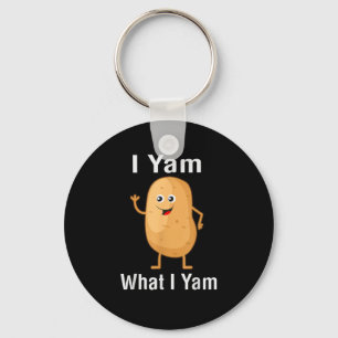 I Yam What I Yam Funny Thanksgiving Potato Pun Shi Keychain