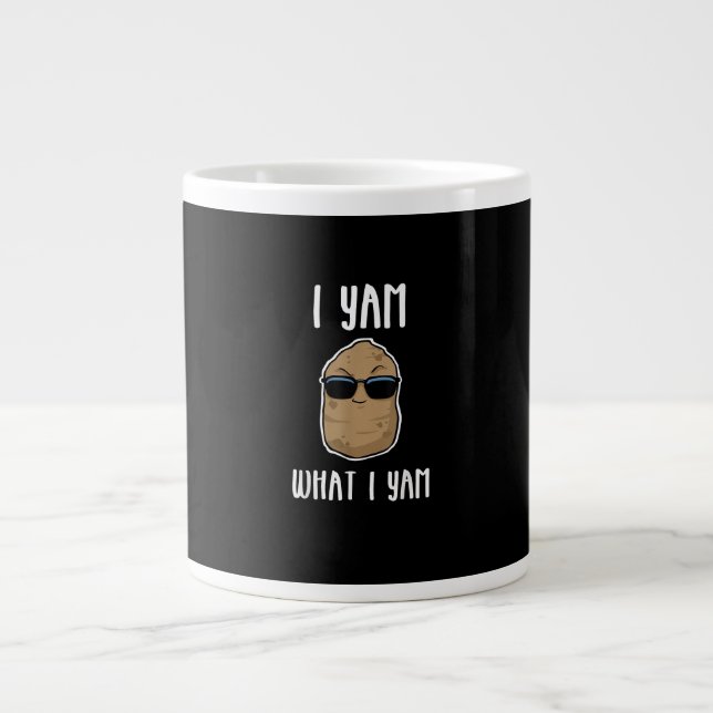 I Yam What I Yam Funny Yam Sweetpotato Large Coffee Mug (Front)