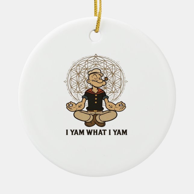 I Yam What I Yam Meme Quote Ceramic Ornament (Front)