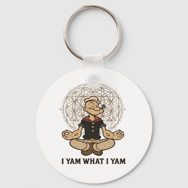 I Yam What I Yam Meme Quote Keychain (Front)