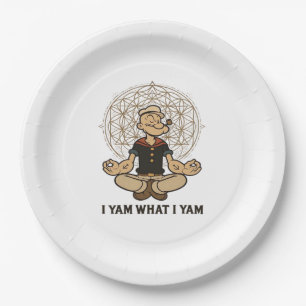 I Yam What I Yam Meme Quote Paper Plate