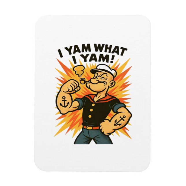 I Yam What I Yam Popeye Cartoon Quote Classic Magnet (Vertical)