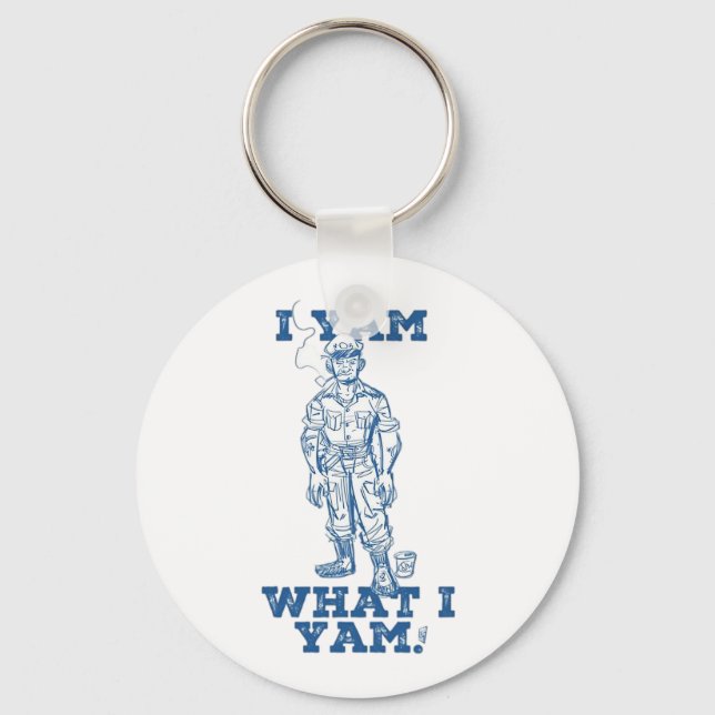 I Yam What I Yam. Sketch Design Keychain (Front)
