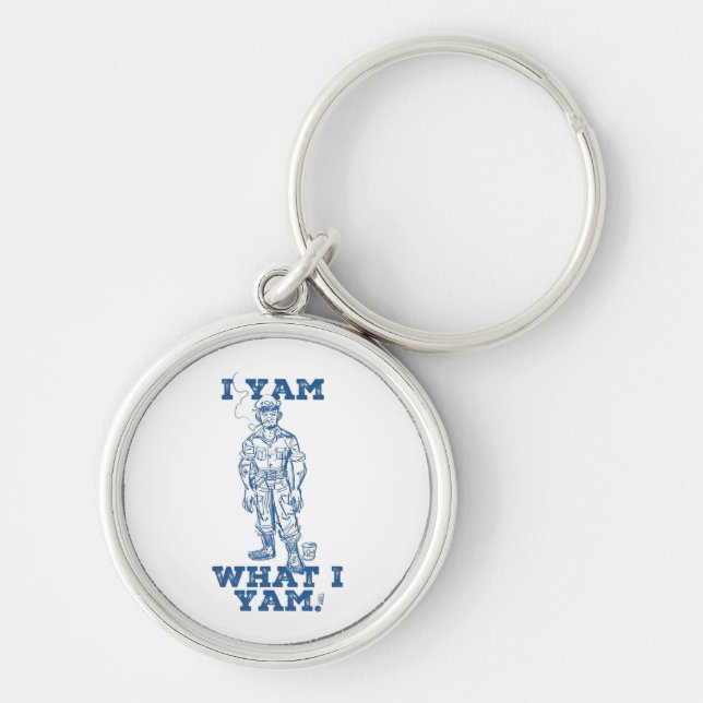 I Yam What I Yam. Sketch Design Keychain (Front)