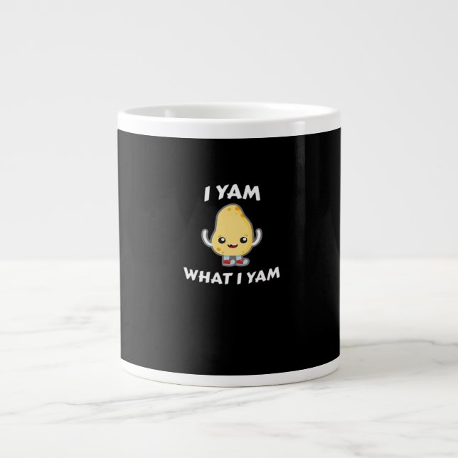 I Yam What I Yam Sweet Potato For Thanksgiving Day Large Coffee Mug (Front)