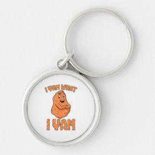 I Yam What I Yam Sweet Potato Funny Thanksgiving Keychain