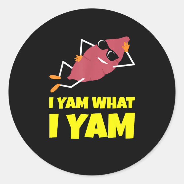 I Yam What I Yam Sweet Potato Thanksgiving Sloth D Classic Round Sticker (Front)