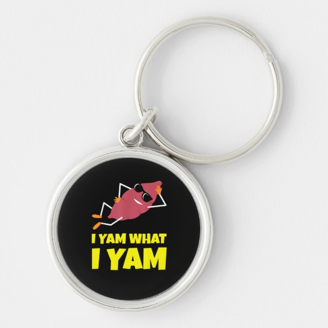 I Yam What I Yam Sweet Potato Thanksgiving Sloth D Keychain (Front)