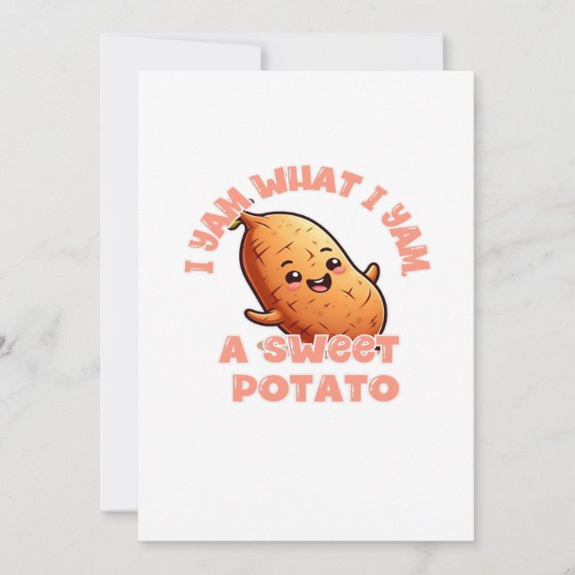 I Yam What I Yam Sweet Potato Warm Cozy Tone Holiday Card (Front)