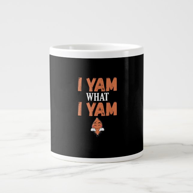 I Yam What I Yam Thanksgiving Turkey Day Funny Large Coffee Mug (Front)