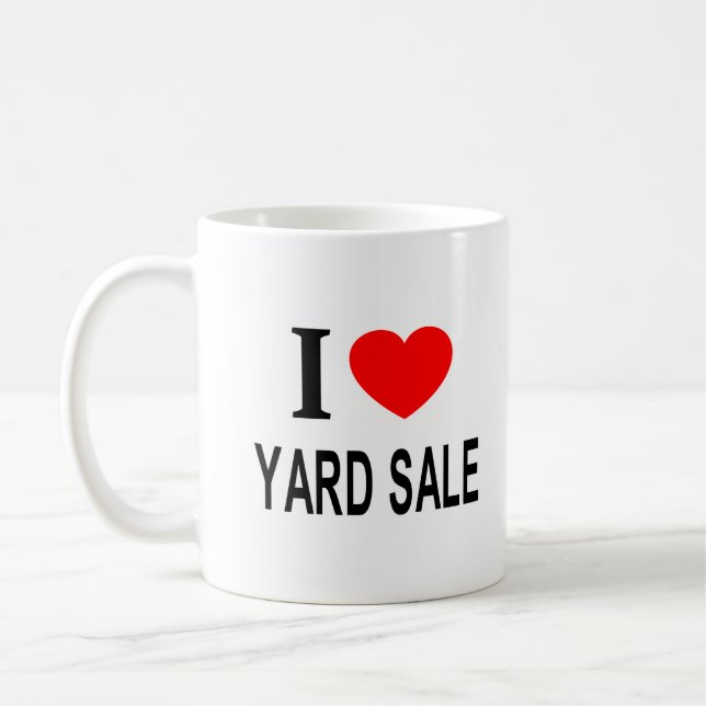 I ❤️ YARD SALE I LOVE YARD SALE I HEART YARD SALE COFFEE MUG (Left)