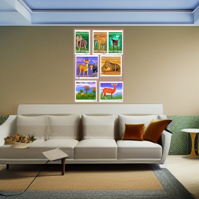 IA essaye de fabriquer des timbres | AI Art Poster (Créateur téléchargé)