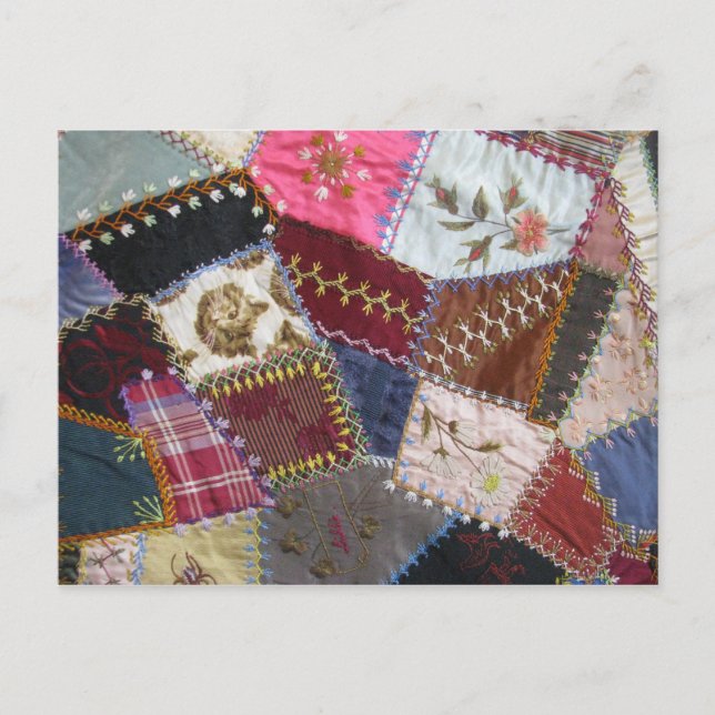 IA-Ill. Quilt group, English gallery, train depot Postcard (Front)