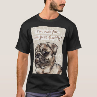 Iâ€™m not fat Iâ€™m just fluffy funny pug dog hand T-Shirt