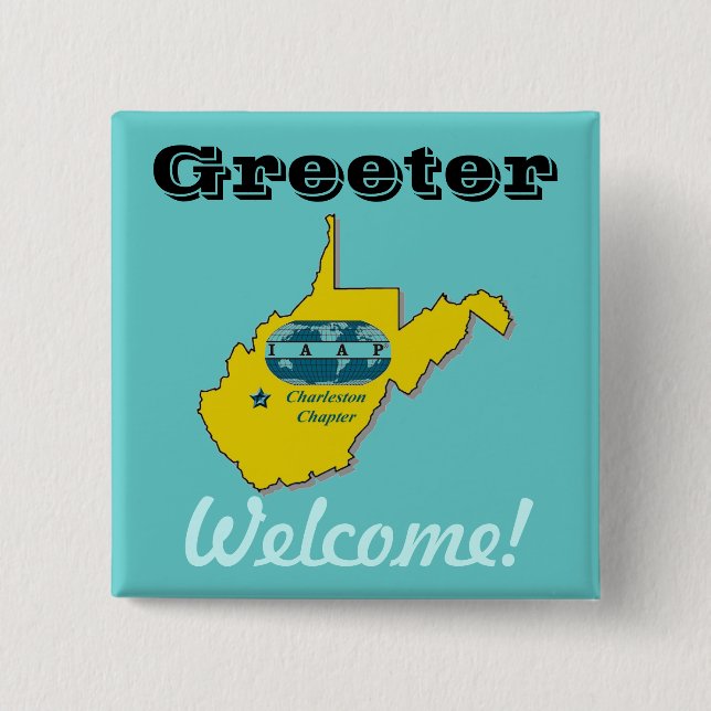 IAAP Greeter Badge 2 Inch Square Button (Front)