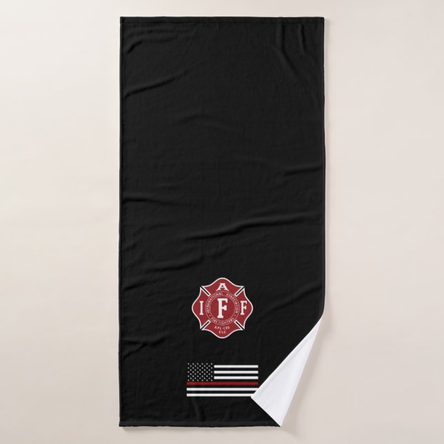 IAFF Thin Red Line Cross Bath Towel (Bath Towel)