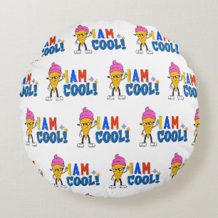 Iam cool ice cream round pillow