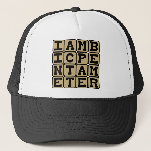 Iambic Pentameter, Sonnet Scheme Trucker Hat (Front)
