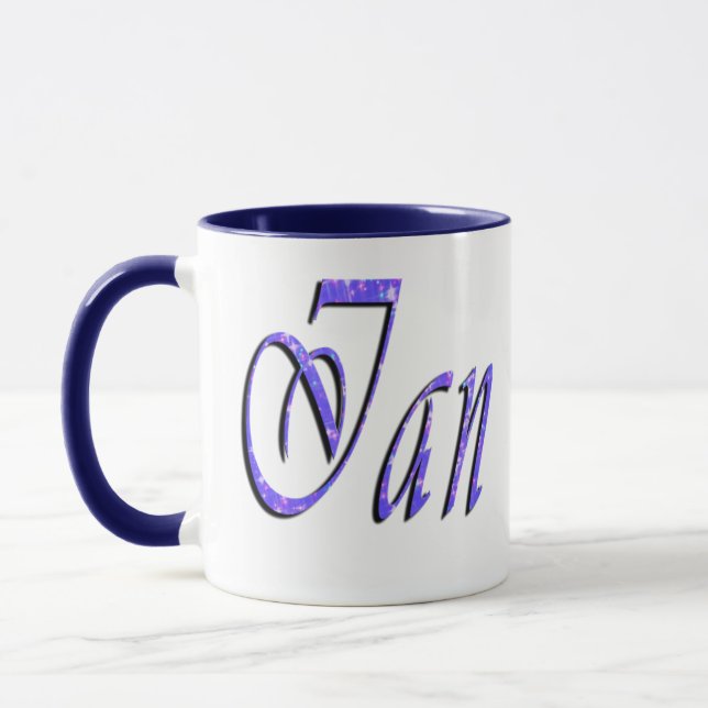 Ian, Name, Logo, Blue Ringer Combo Coffee Mug (Left)
