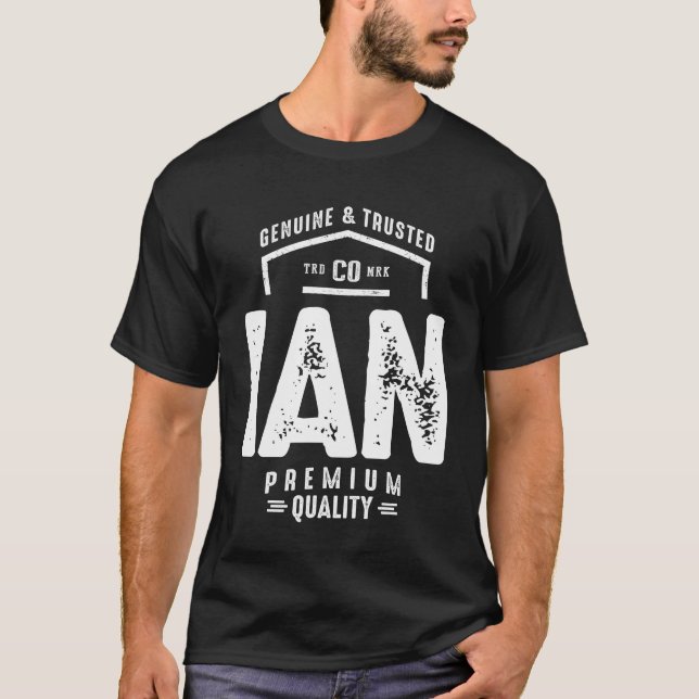 Ian Personalized Name Birthday Gift T-Shirt (Front)