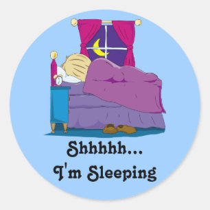 Ian Wakes Up Cover Sticker, Shhhhh... I'm Sleeping Classic Round Sticker
