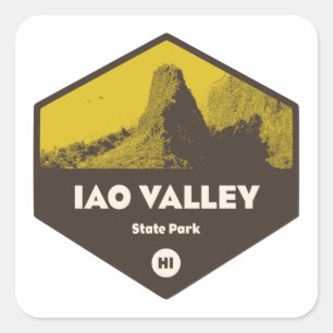 Iao Valley State Park Hawaii Square Sticker