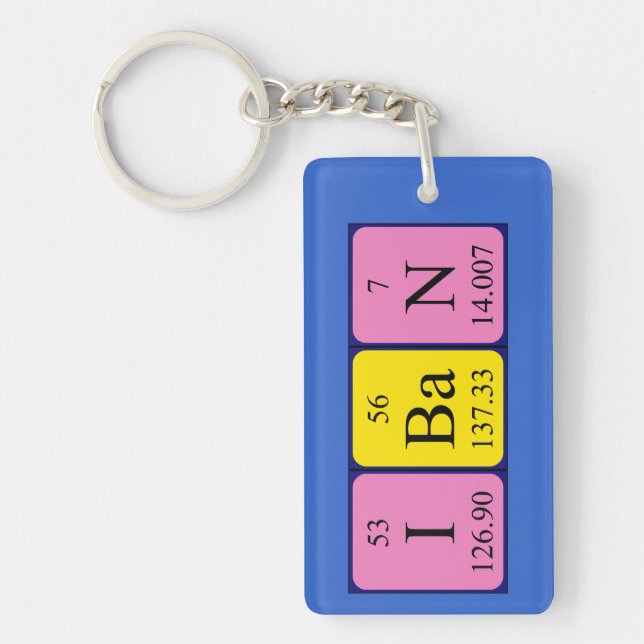 Iban periodic table name keyring (Front)