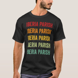 Iberia Parish County Louisiana Rainbow Text T-Shirt