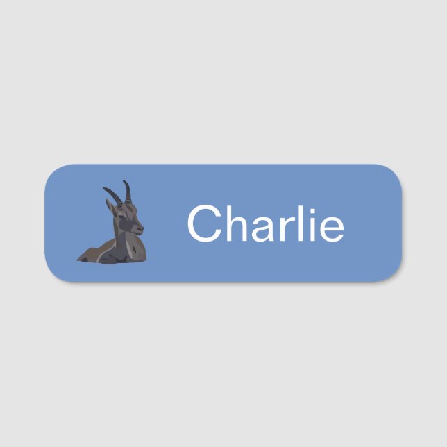 Ibex Goat Animal Art  Name Tag (Front)
