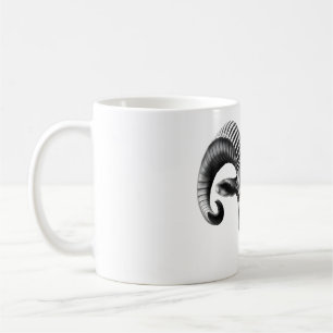 Ibex Power: Realistic Black & White Head Design Te Coffee Mug