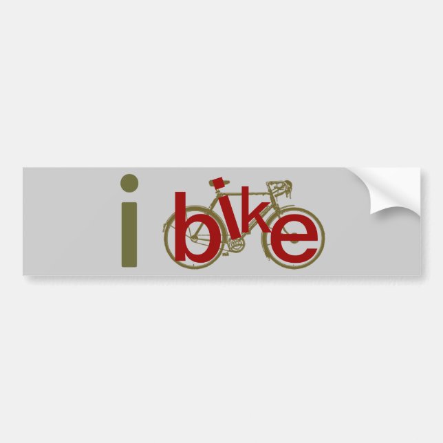 ibike ~ love cycling bumper sticker (Front)