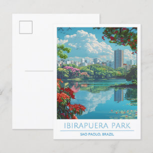 Ibirapuera Park Sao Paolo Brazil Vintage Travel  Postcard