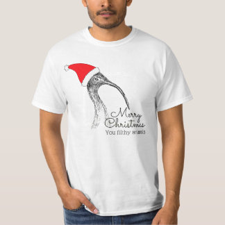 Ibis / Bin Chicken  Merry Christmas Filthy Animals T-Shirt