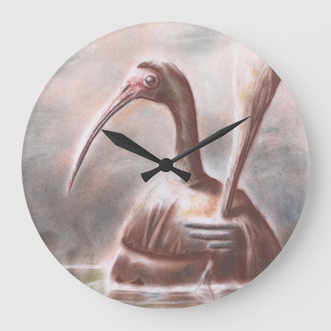Ibis Tapicuru relógio de parede Large Clock (Front)