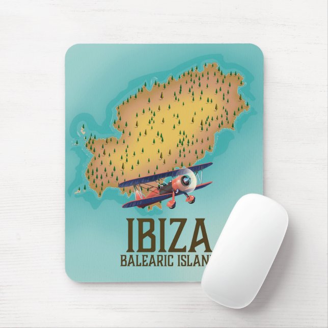 Ibiza Balearic islands map poster Mouse Pad (With Mouse)