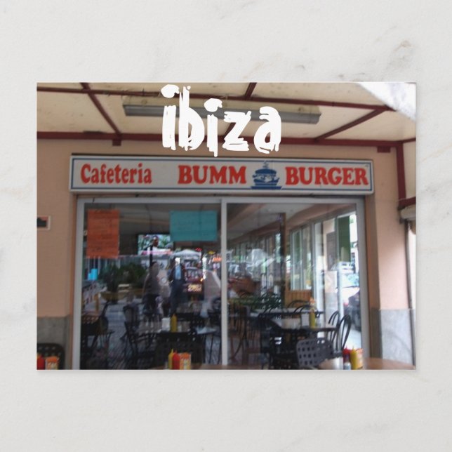 Ibiza Bumm Burger Postcard (Front)